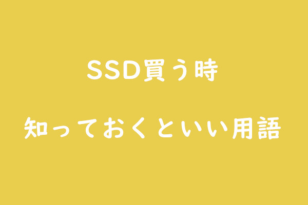 Ssdを買う時 知っておくといい用語