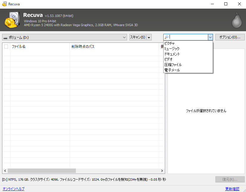 recuva unable to determine file system type